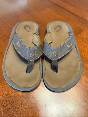 Olukai Ohana Men's Size 8 Brown Java Water Resistant Thong Flip Flops Sandals